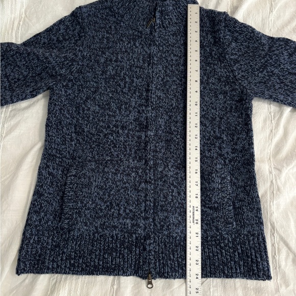 LL Bean Classic Ragg Lamb’s Wool Zip Up Sweater Small NWT Blue - Picture 4 of 9